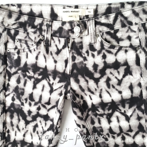 ISABEL Marant x H&M Skinny Moto Jeans Tie Dye NWOT - Picture 9 of 11